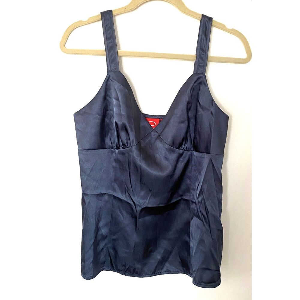 Oscar by Oscar de la Renta Zipper Sleeveless V Neck Tank Top Blouse Chic Sz 10